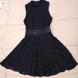 Jodi Kristopher Sparkly Navy Blue Dress